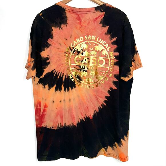 Bleach Tie Dye Swirl Cabo Beach Cabo San Lucas Short Sleeve T-Shirt Size XL - Picture 7 of 11